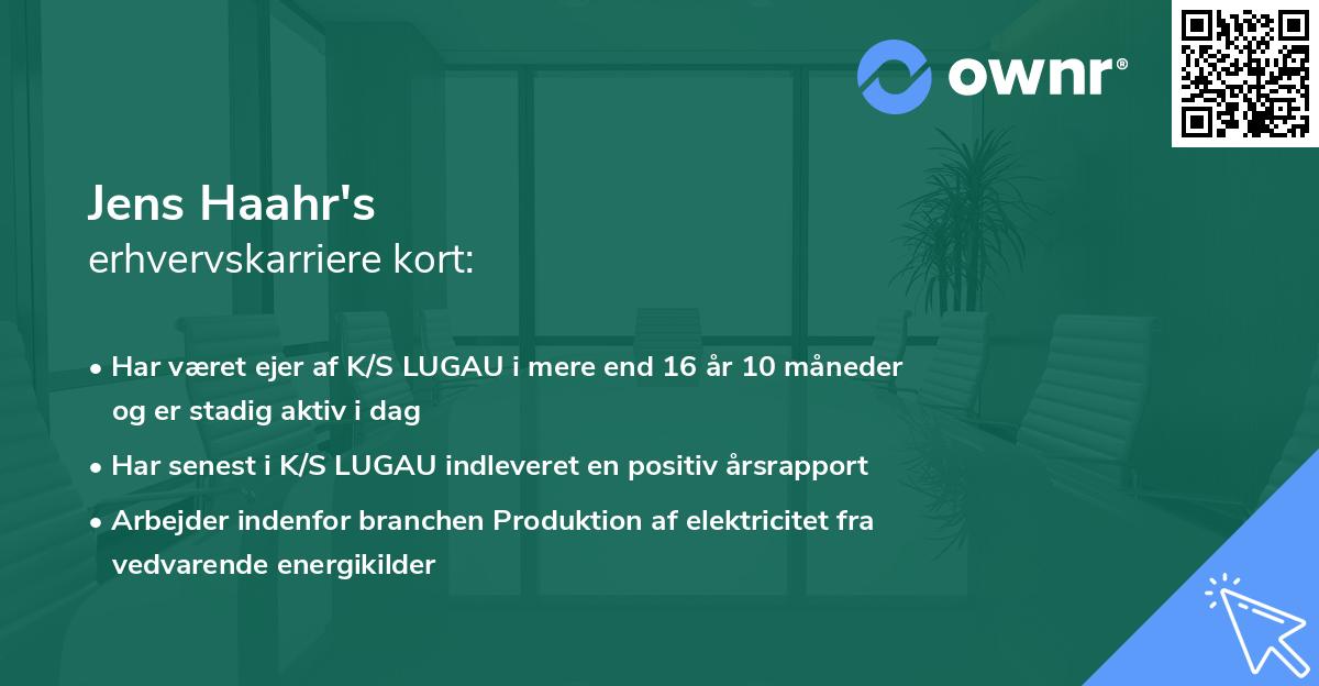 Jens Haahr's erhvervskarriere kort