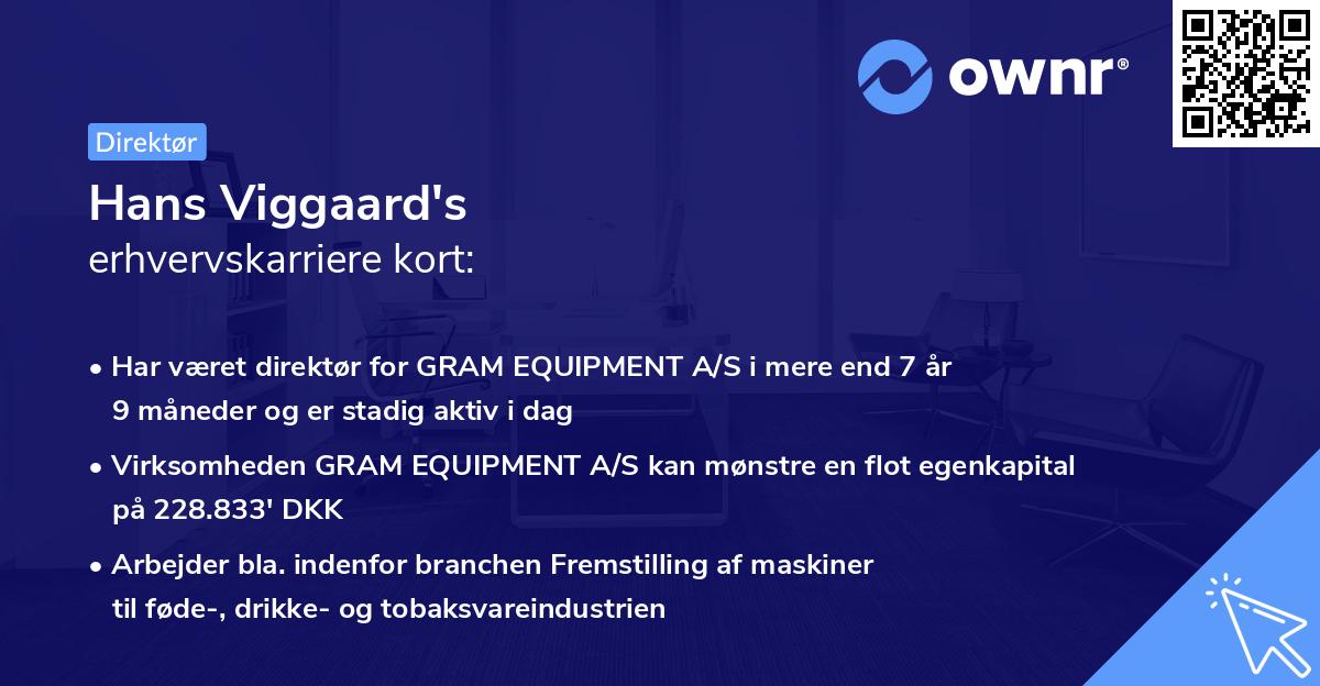 Hans Viggaard's erhvervskarriere kort
