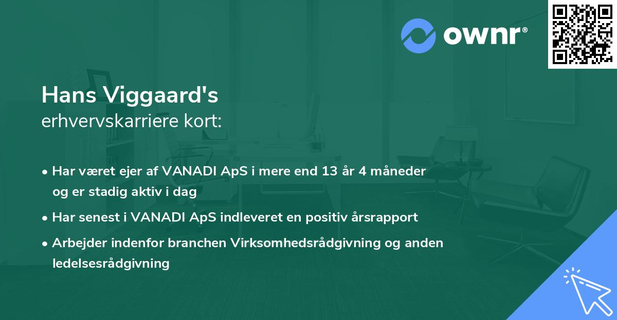 Hans Viggaard's erhvervskarriere kort