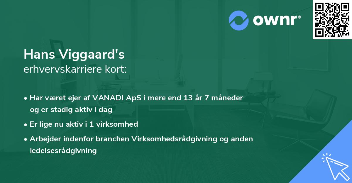 Hans Viggaard's erhvervskarriere kort