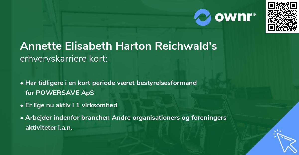 Annette Elisabeth Harton Reichwald's erhvervskarriere kort