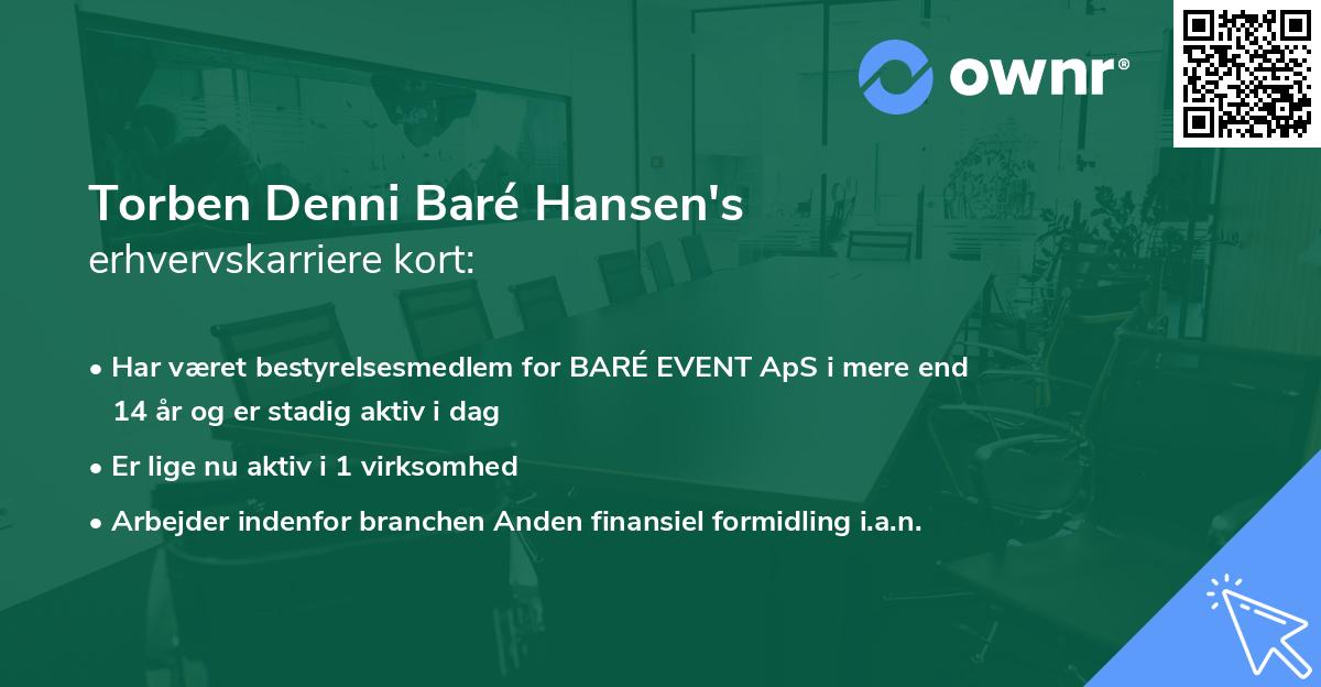 Torben Denni Baré Hansen's erhvervskarriere kort
