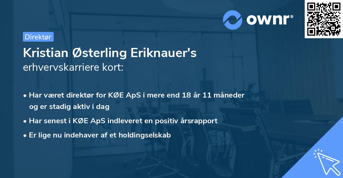 Kristian Østerling Eriknauer's erhvervskarriere kort