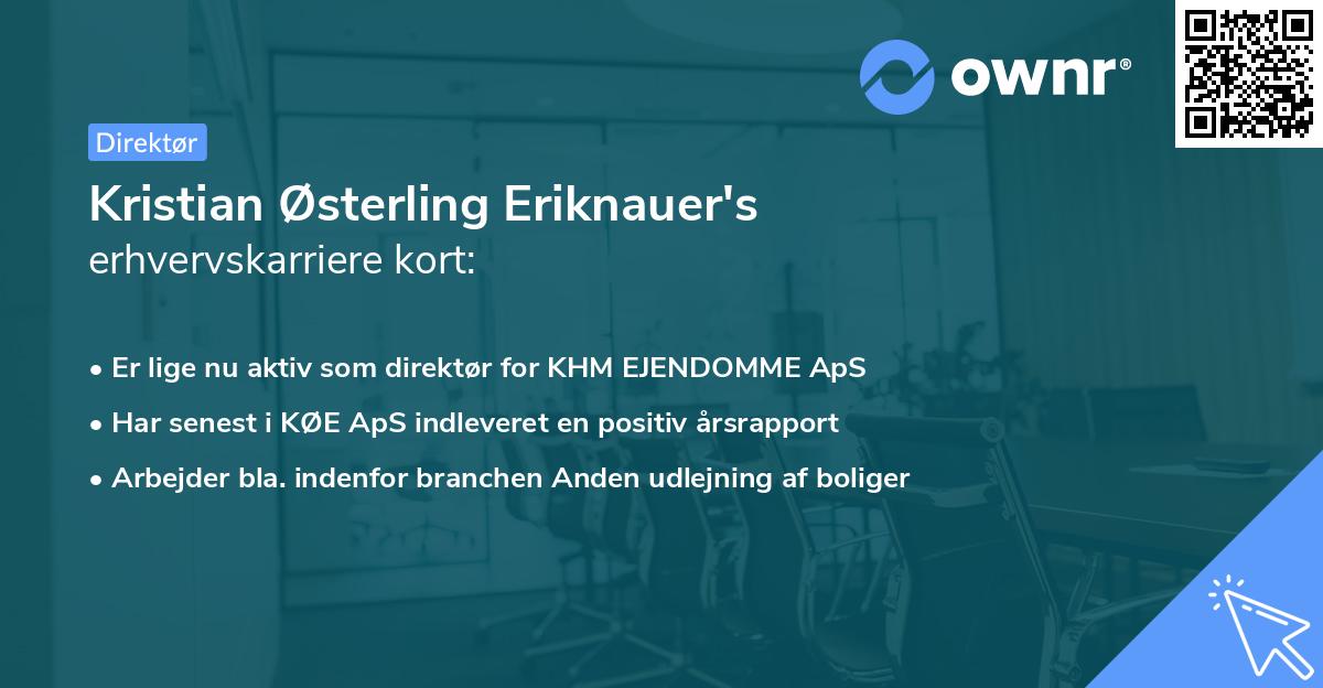 Kristian Østerling Eriknauer's erhvervskarriere kort