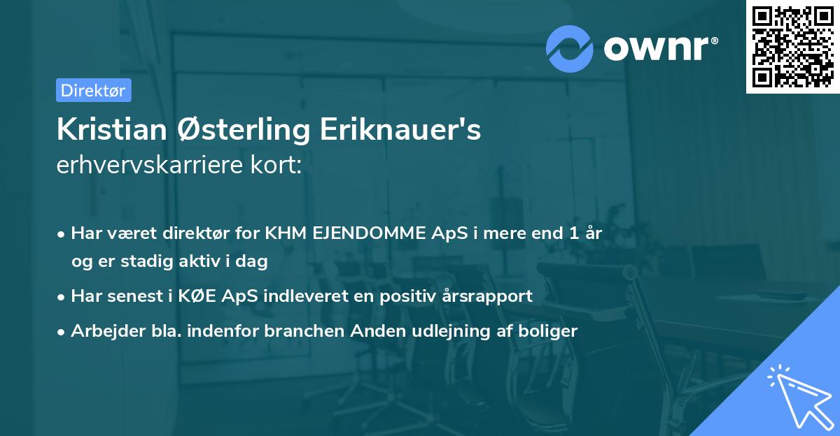 Kristian Østerling Eriknauer's erhvervskarriere kort