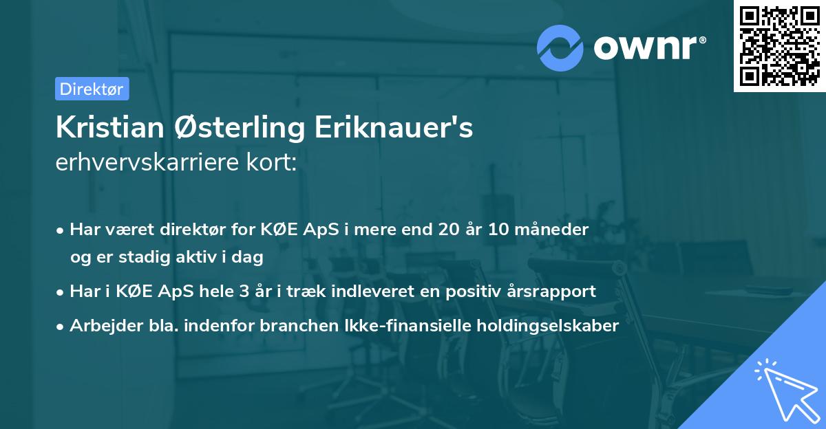 Kristian Østerling Eriknauer's erhvervskarriere kort