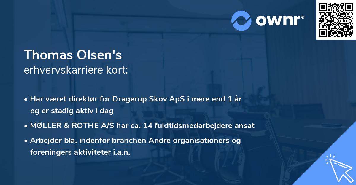 Thomas Olsen's erhvervskarriere kort
