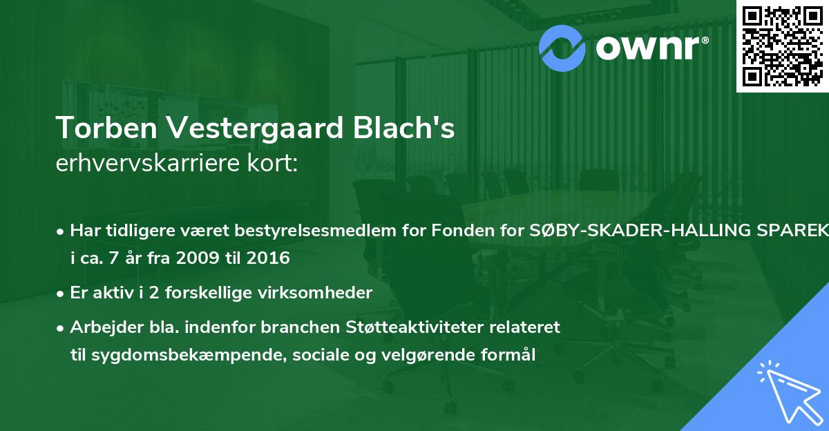Torben Vestergaard Blach's erhvervskarriere kort