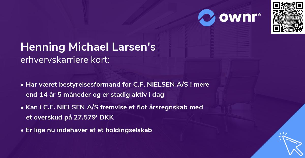 Henning Michael Larsen's erhvervskarriere kort