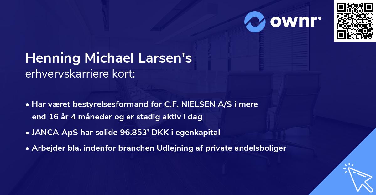 Henning Michael Larsen's erhvervskarriere kort