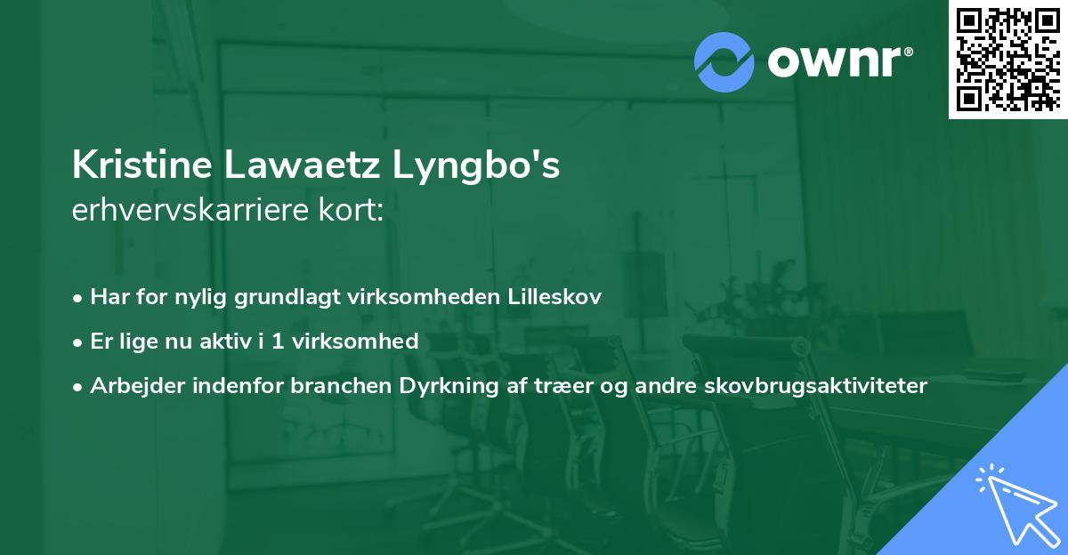 Kristine Lawaetz Lyngbo's erhvervskarriere kort