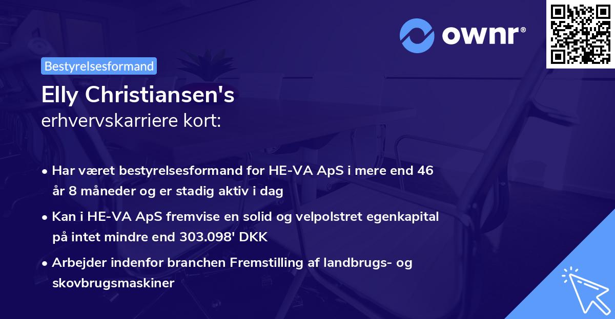 Elly Christiansen's erhvervskarriere kort