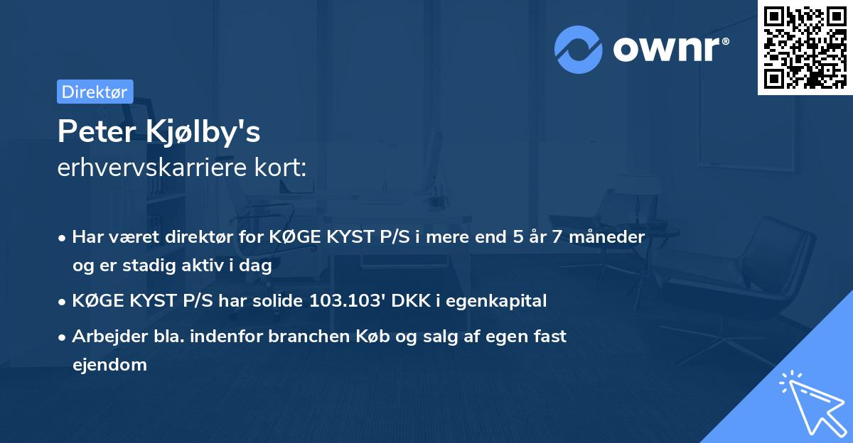 Peter Kjølby's erhvervskarriere kort