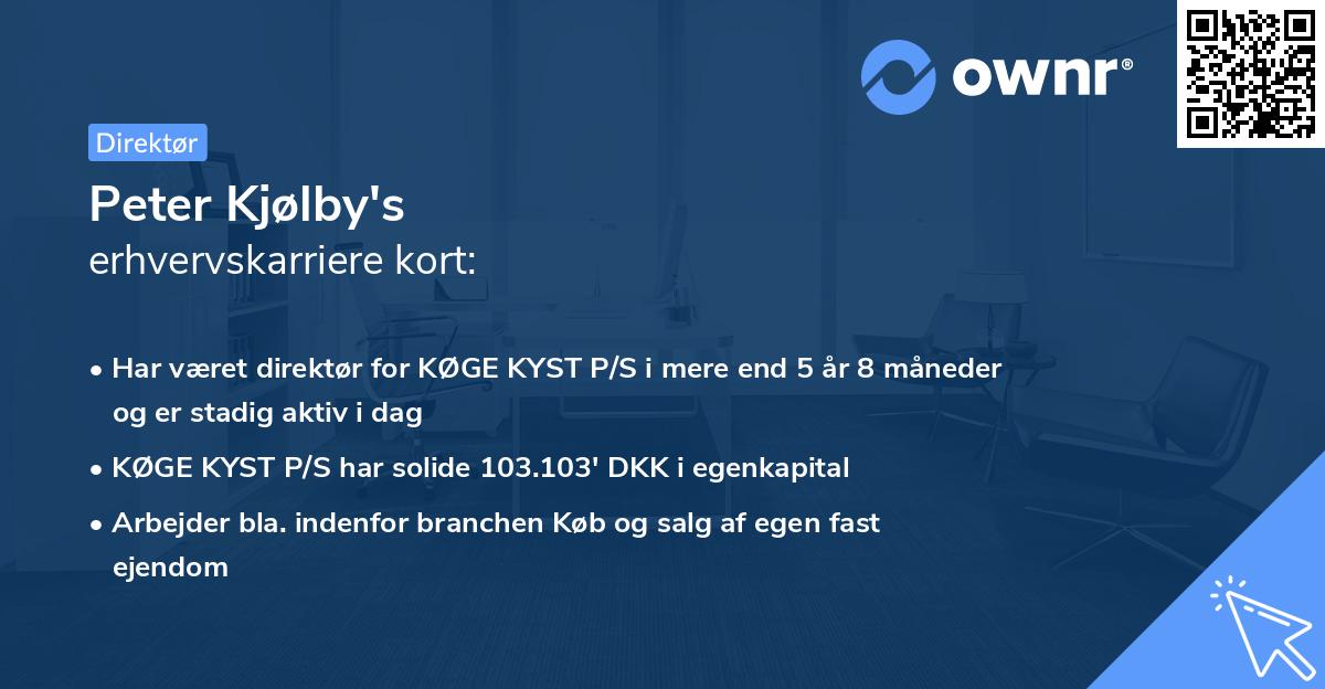 Peter Kjølby's erhvervskarriere kort