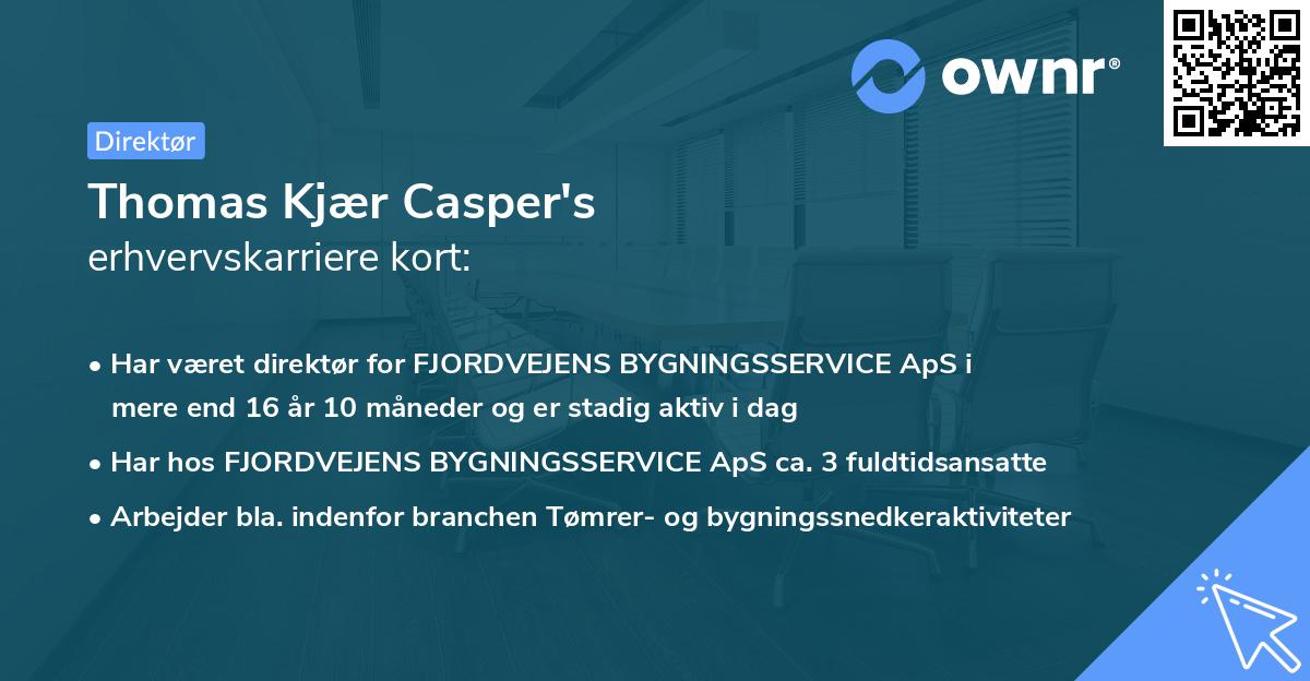 Thomas Kjær Casper's erhvervskarriere kort