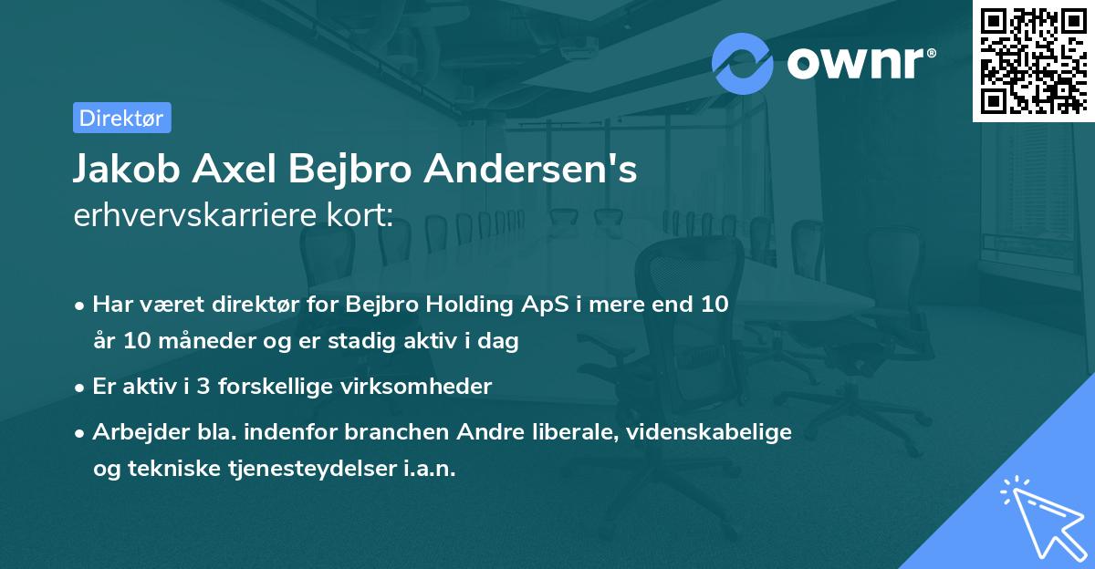 Jakob Axel Bejbro Andersen's erhvervskarriere kort