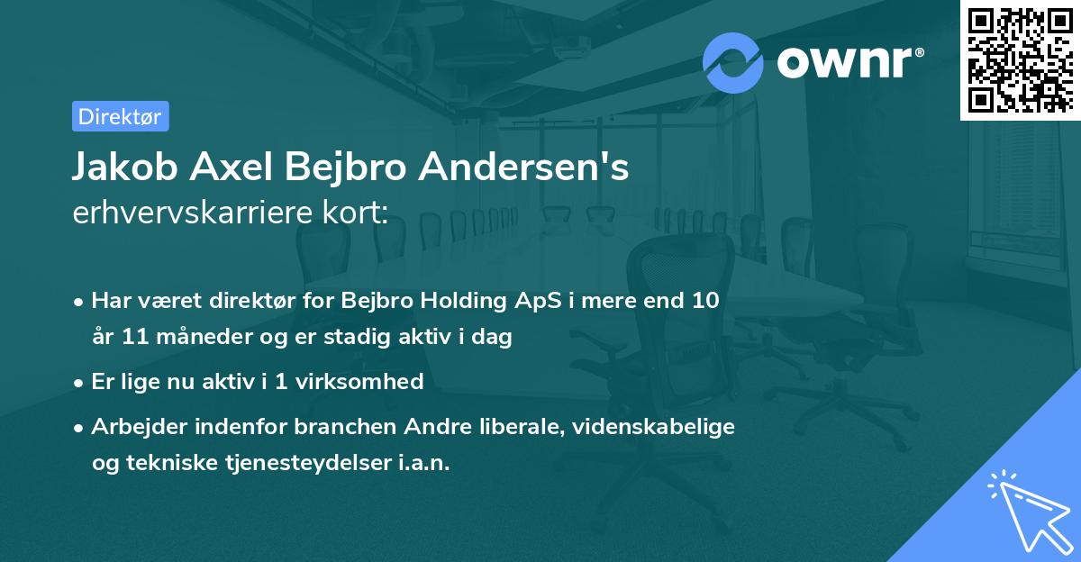 Jakob Axel Bejbro Andersen's erhvervskarriere kort