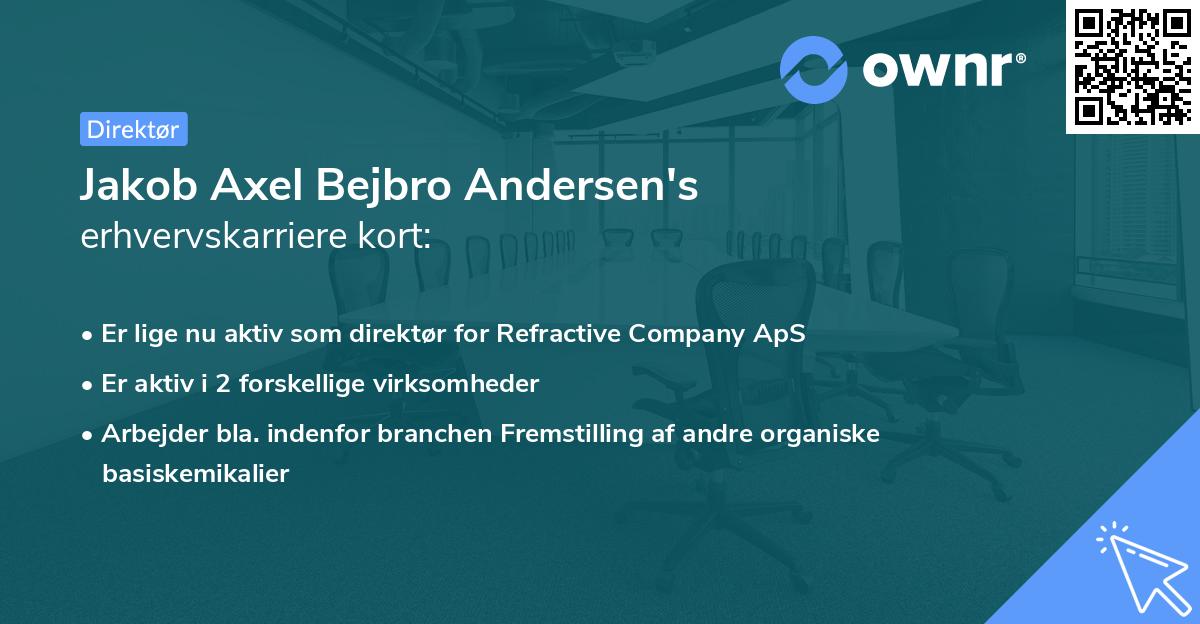 Jakob Axel Bejbro Andersen's erhvervskarriere kort
