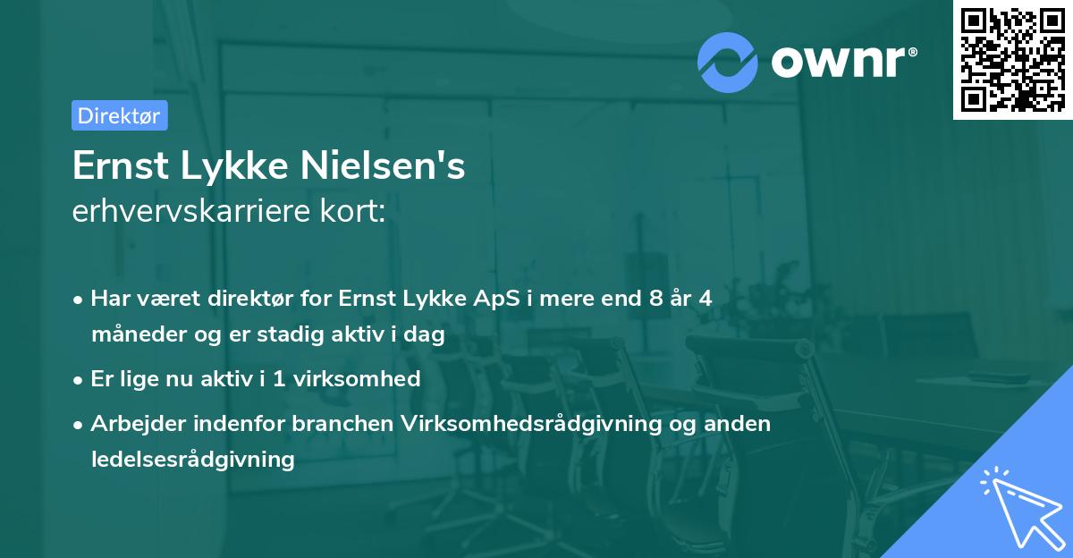 Ernst Lykke Nielsen's erhvervskarriere kort