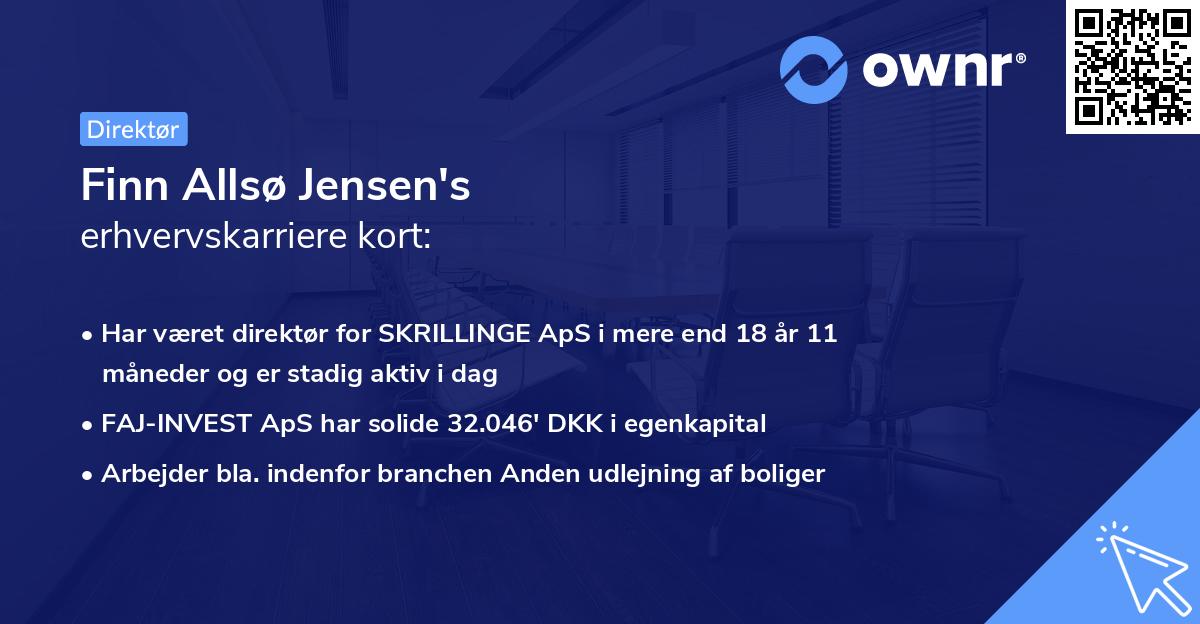 Finn Allsø Jensen's erhvervskarriere kort