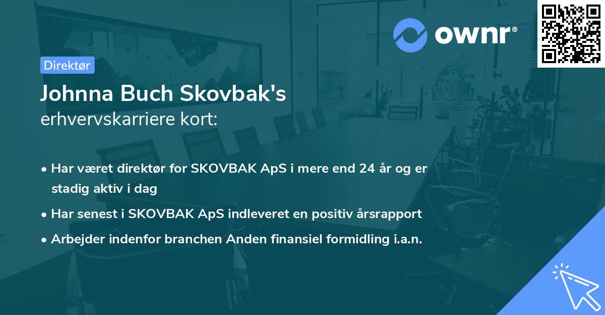 Johnna Buch Skovbak's erhvervskarriere kort