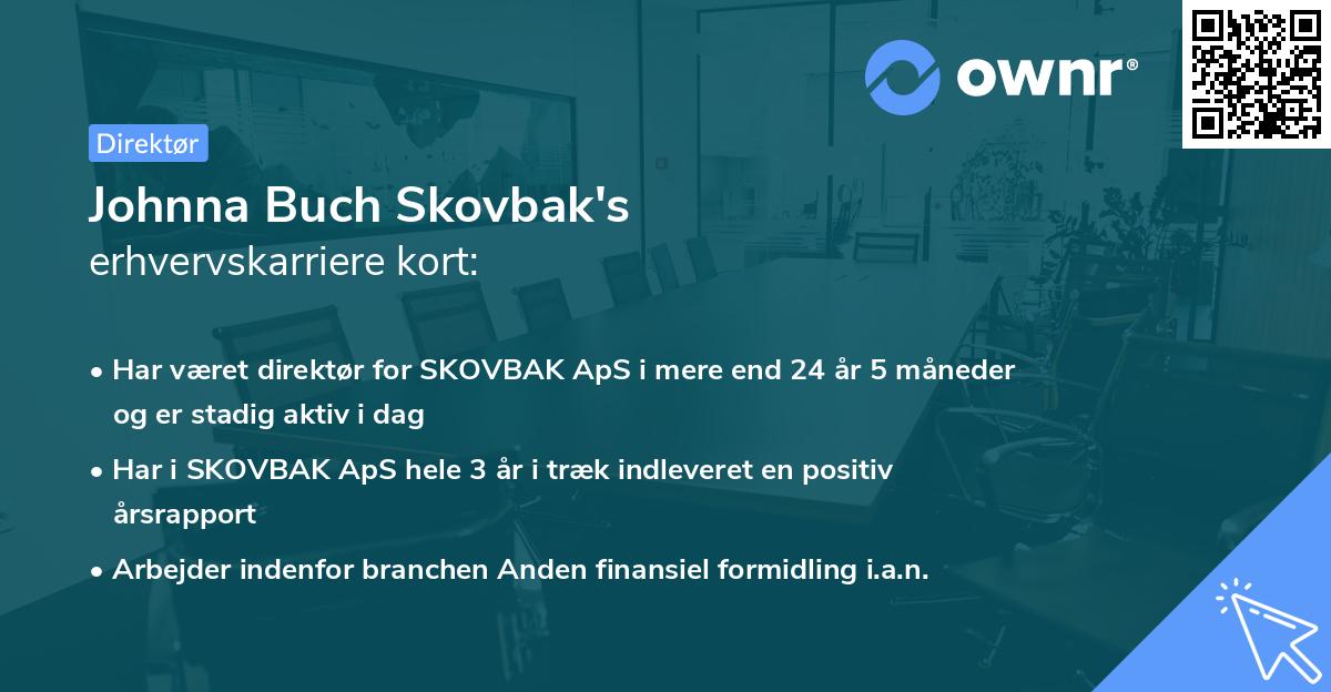 Johnna Buch Skovbak's erhvervskarriere kort