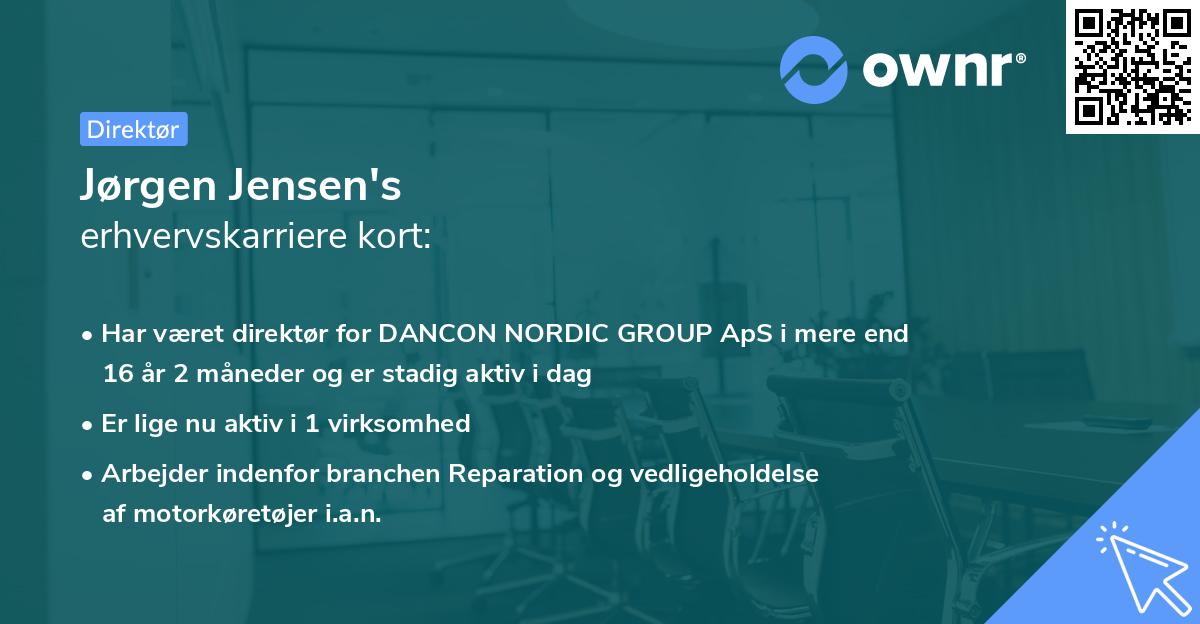 Jørgen Jensen's erhvervskarriere kort
