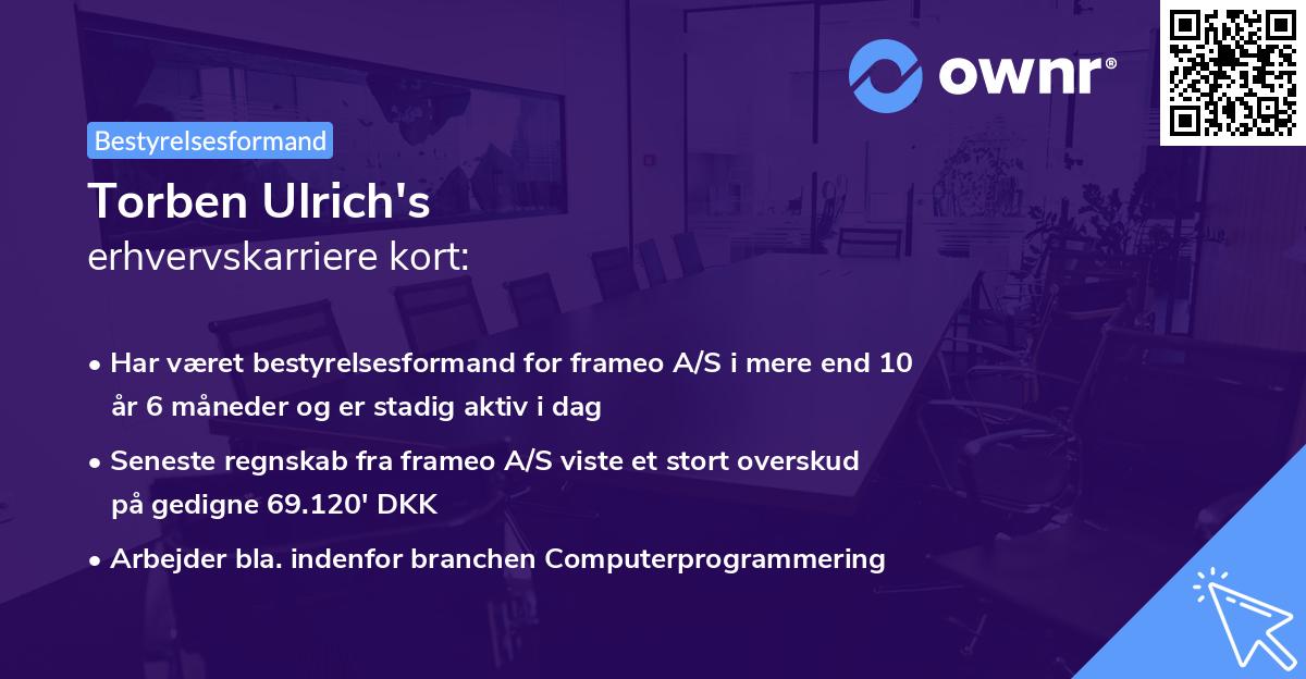 Torben Ulrich's erhvervskarriere kort