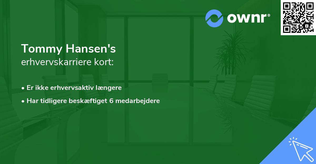 Tommy Hansen's erhvervskarriere kort