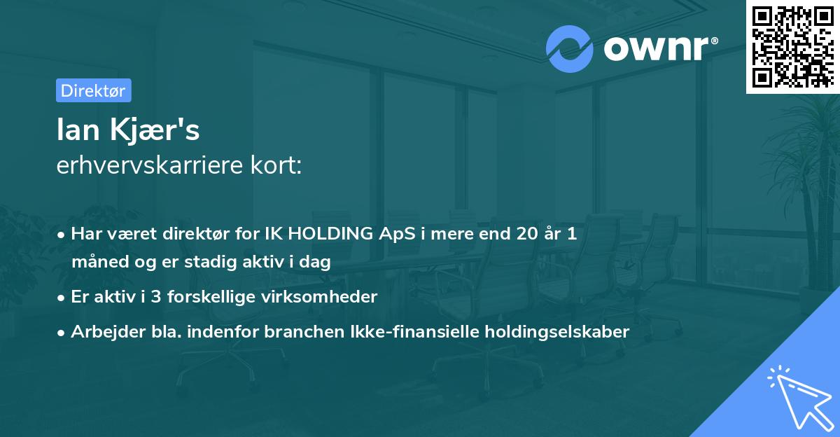 Ian Kjær's erhvervskarriere kort