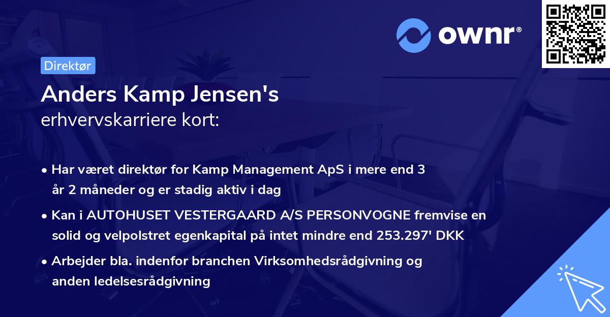 Anders Kamp Jensen's erhvervskarriere kort