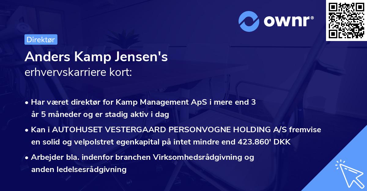 Anders Kamp Jensen's erhvervskarriere kort