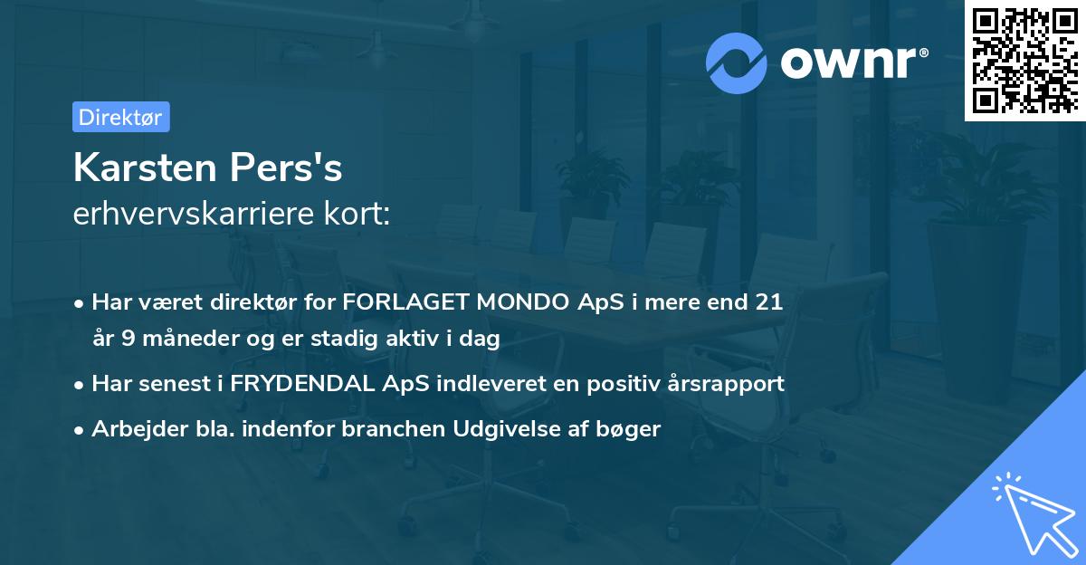 Karsten Pers's erhvervskarriere kort