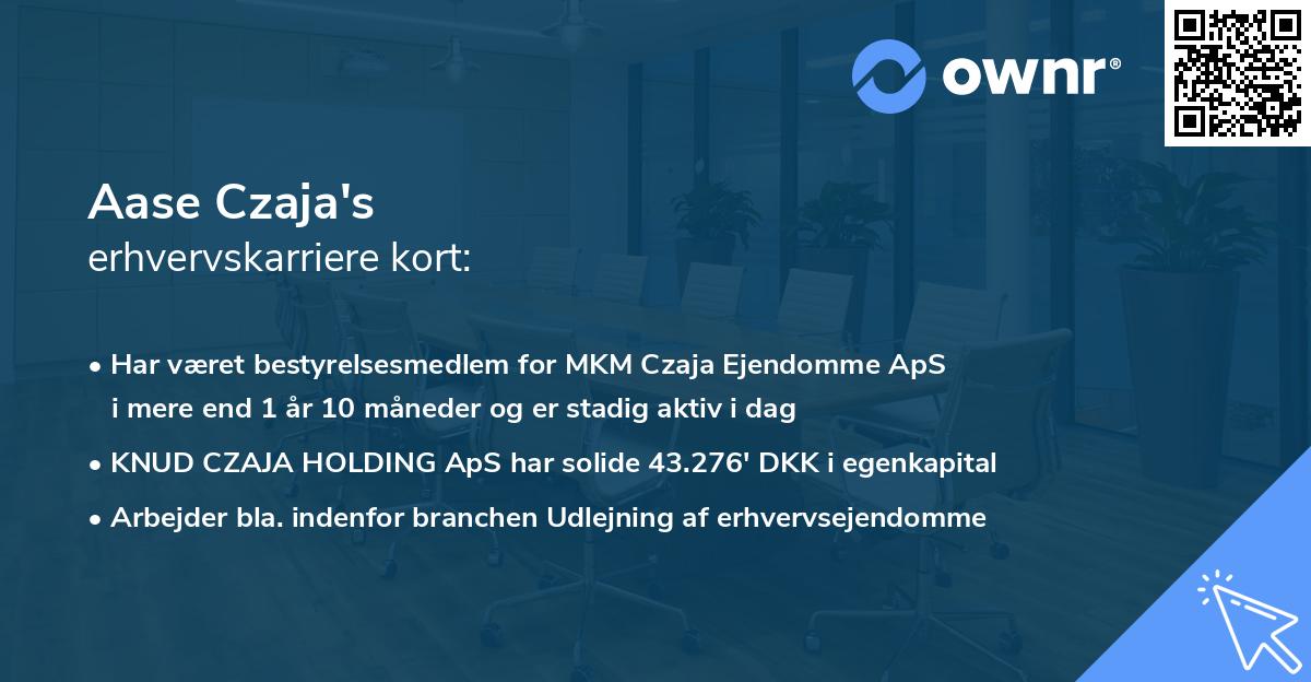 Aase Czaja's erhvervskarriere kort