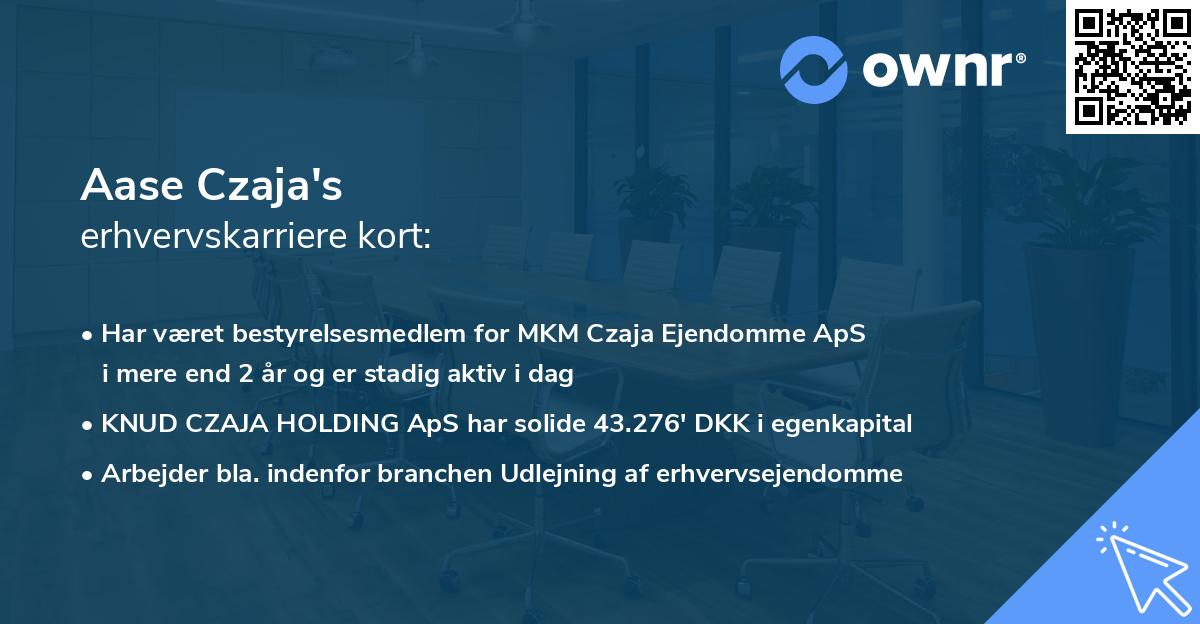 Aase Czaja's erhvervskarriere kort