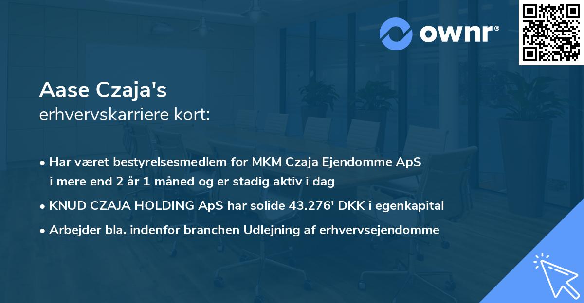 Aase Czaja's erhvervskarriere kort