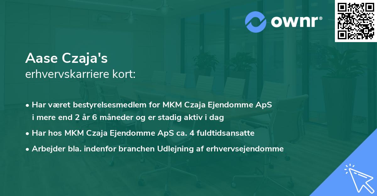 Aase Czaja's erhvervskarriere kort