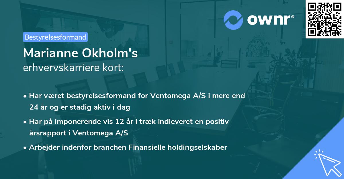 Marianne Okholm's erhvervskarriere kort