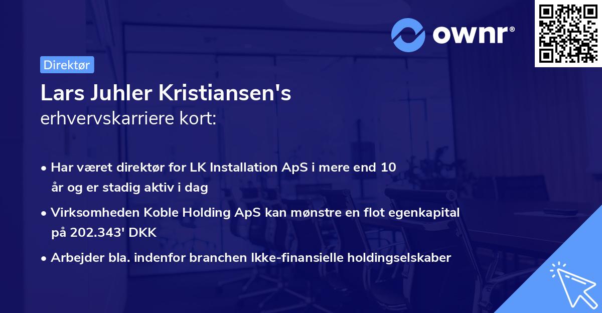 Lars Juhler Kristiansen's erhvervskarriere kort