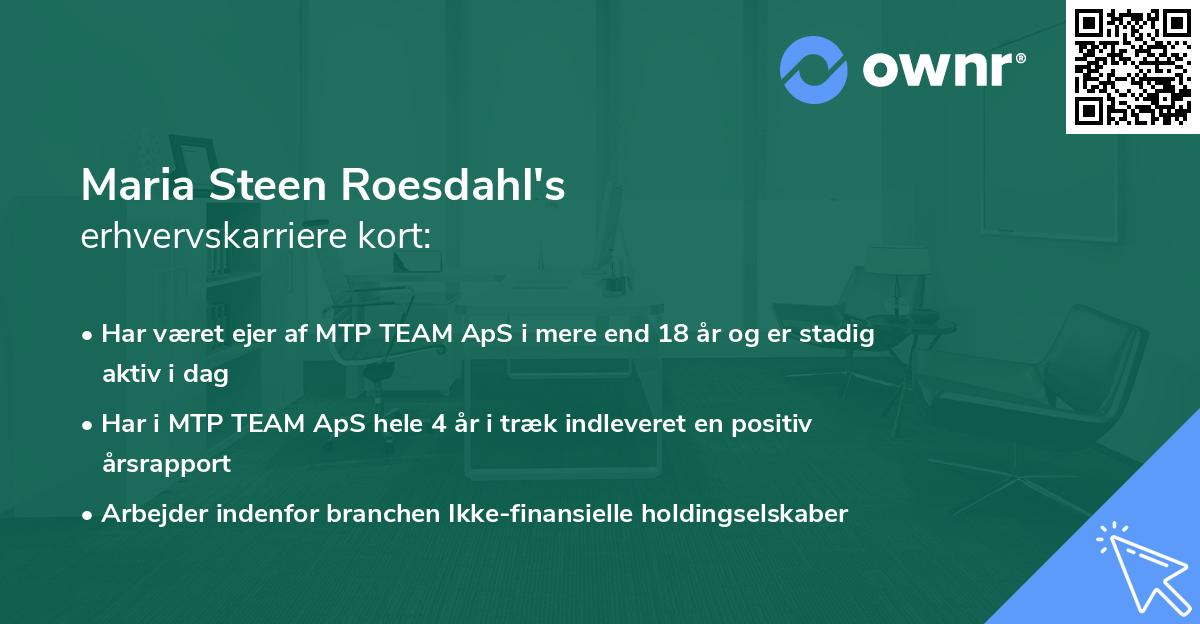 Maria Steen Roesdahl's erhvervskarriere kort