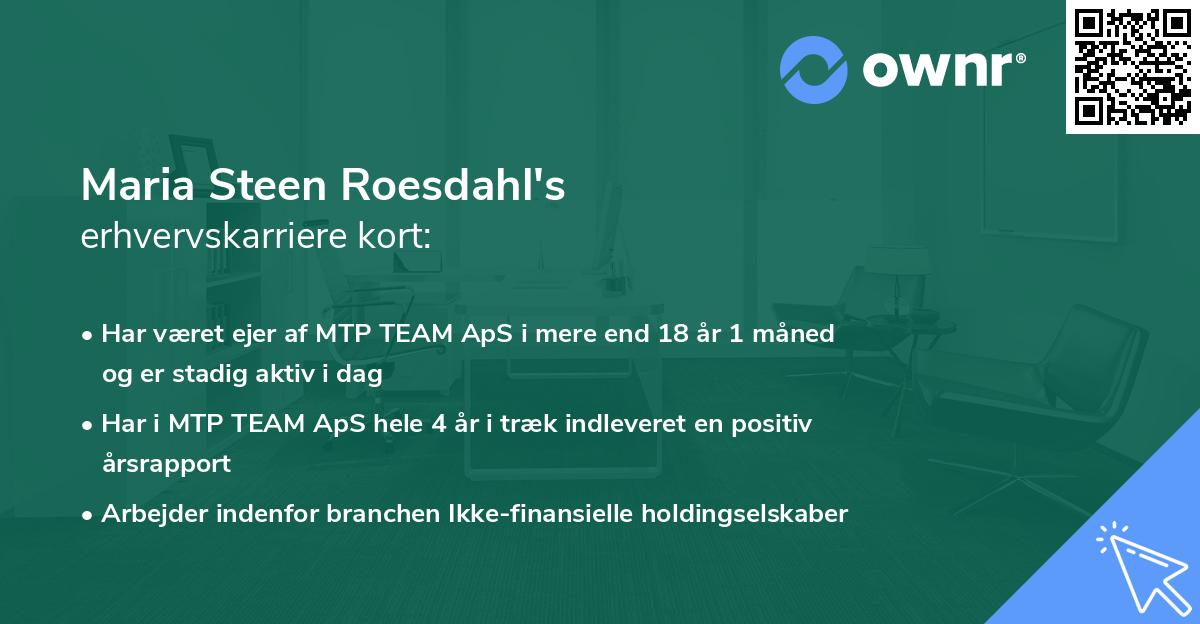Maria Steen Roesdahl's erhvervskarriere kort