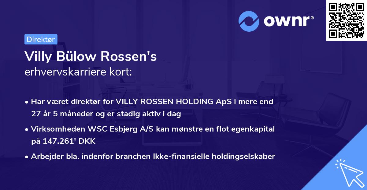 Villy Bülow Rossen's erhvervskarriere kort
