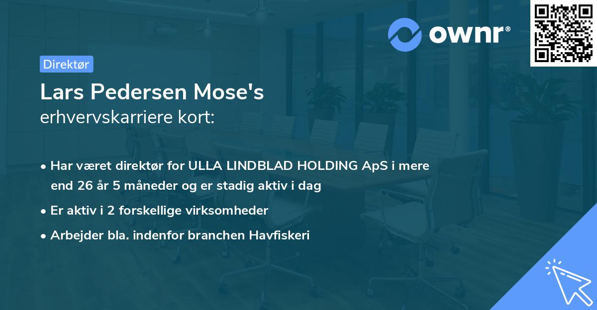 Lars Pedersen Mose's erhvervskarriere kort