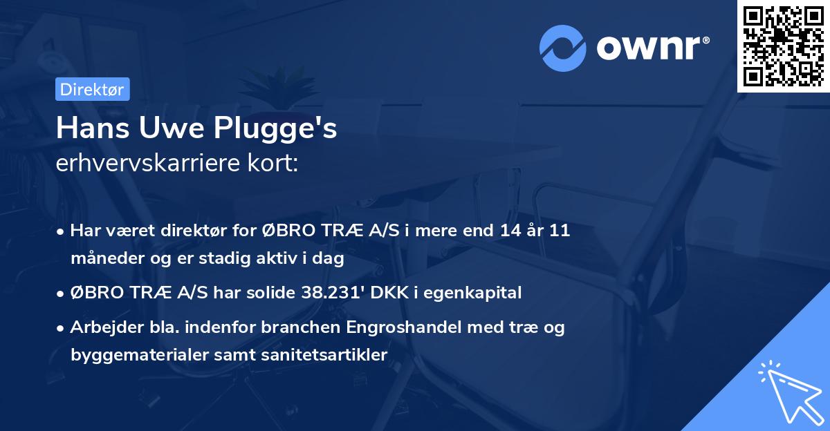 Hans Uwe Plugge's erhvervskarriere kort