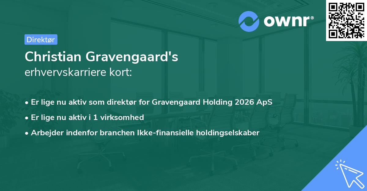 Christian Gravengaard's erhvervskarriere kort