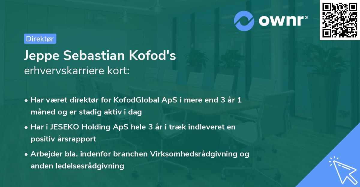 Jeppe Sebastian Kofod's erhvervskarriere kort