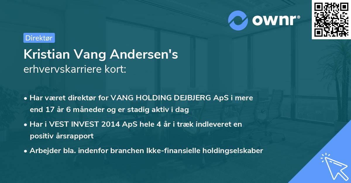 Kristian Vang Andersen's erhvervskarriere kort