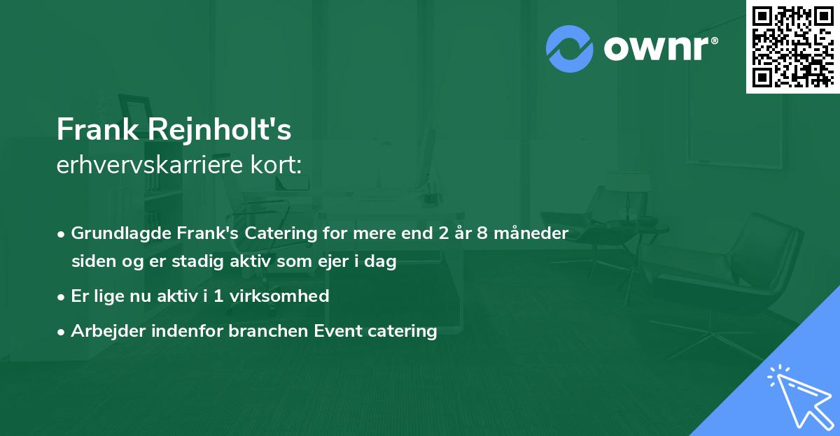 Frank Rejnholt's erhvervskarriere kort