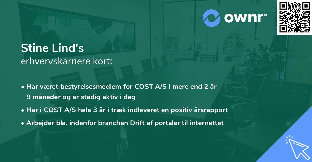 Stine Lind's erhvervskarriere kort