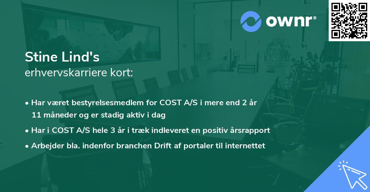 Stine Lind's erhvervskarriere kort